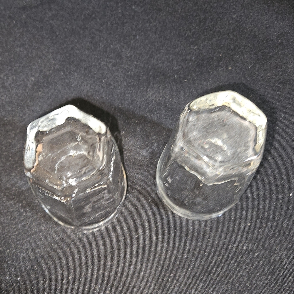 Set 2 Libbey Chivalry Clear Juice Textured Glasses Flat weighted base 6oz. - Picture 6 of 9